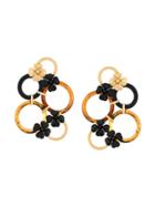 Marni Multi Hoop Floral Earrings - Brown