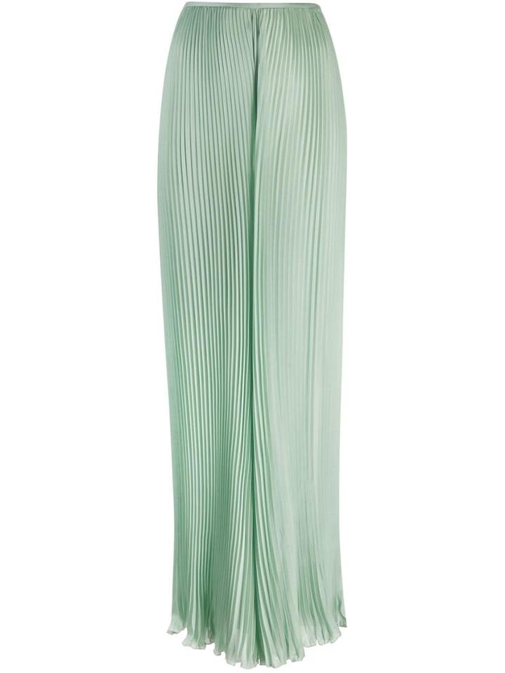 Alberta Ferretti Pleated Palazzo Trousers - Green