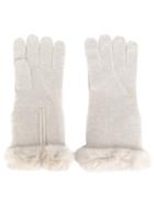 N.peal Fur-trim Gloves - Nude & Neutrals