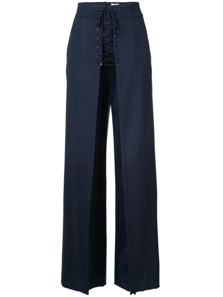 Vilshenko Lace-up High Rise Trousers - Blue