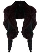 Andrea Bogosian - Rabbit And Fox Fur Stole - Women - Fox Fur/rabbit Fur - One Size, Women's, Red, Fox Fur/rabbit Fur