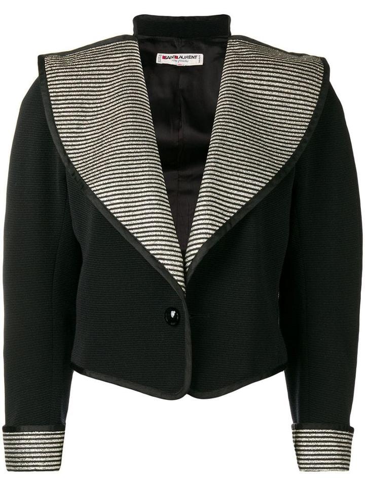 Yves Saint Laurent Pre-owned 1970's Wide Lapels Jacket - Black