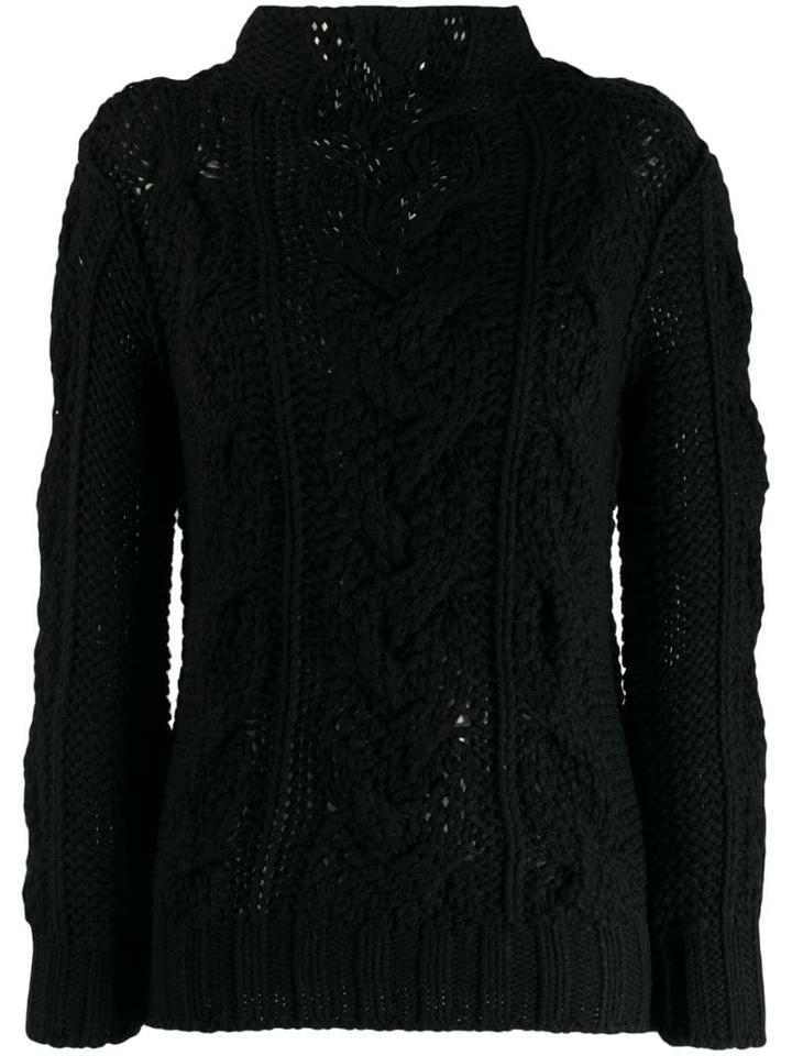 Ermanno Scervino Cable Knit Sweater - Black