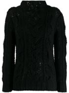 Ermanno Scervino Cable Knit Sweater - Black