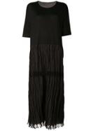 Uma Wang Pleat Skirt T-shirt Dress - Black