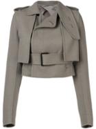Rick Owens Short Belted Trench - Grey