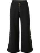 Ellery Wide Leg Cropped Trousers, Women's, Size: 4, Black, Cotton/nylon/spandex/elastane/wool
