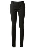 Saint Laurent Side Silk Stripe Trousers, Women's, Size: 42, Black, Cotton/polyester/virgin Wool