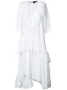 Simone Rocha Ruffled Asymmetric Dress, Women's, Size: 10, White, Cotton