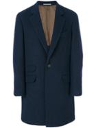 Brunello Cucinelli - Cashmere Fitted Coat - Men - Cotton/cupro/cashmere - 52, Blue, Cotton/cupro/cashmere