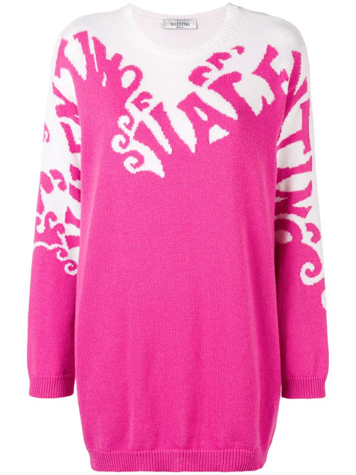 Valentino Waves Knit Jumper - Pink & Purple