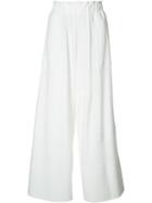Issey Miyake Wide-leg Trousers, Women's, Size: 2, White, Cotton/nylon/polyurethane
