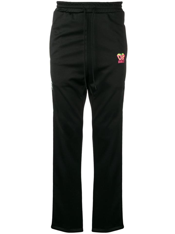 Doublet Logo Print Track Pants - Black