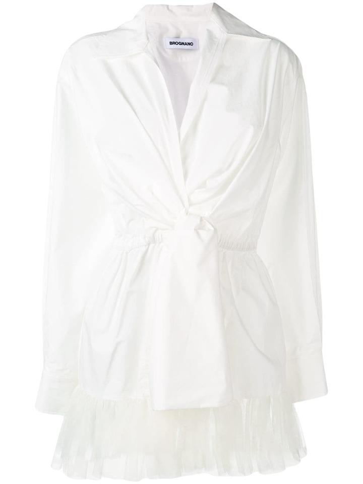 Brognano White Wrap Blouse