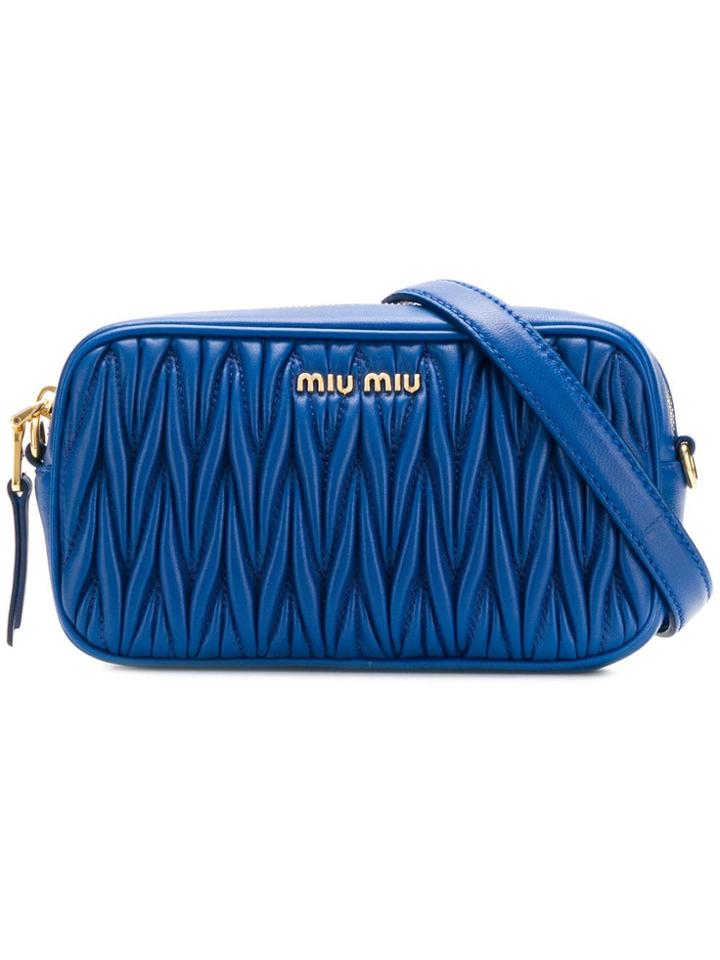 Miu Miu Matelassé Crossbody Bag - Blue