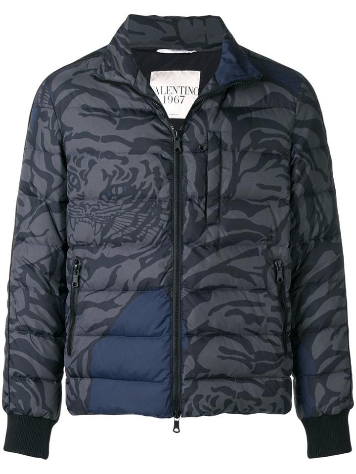 Valentino Tiger Quilted Jacket - Grey