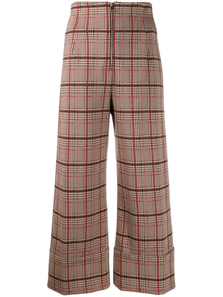 Pinko Plaid Cropped Trousers - Neutrals