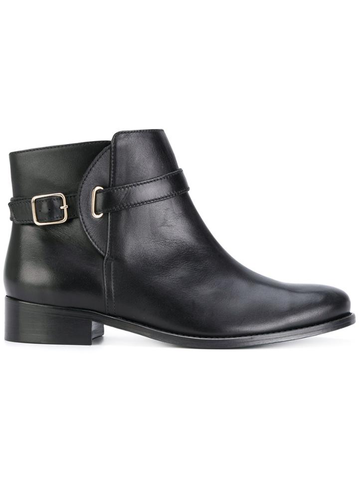 Tila March Flat Neal Buckle Booties - Black