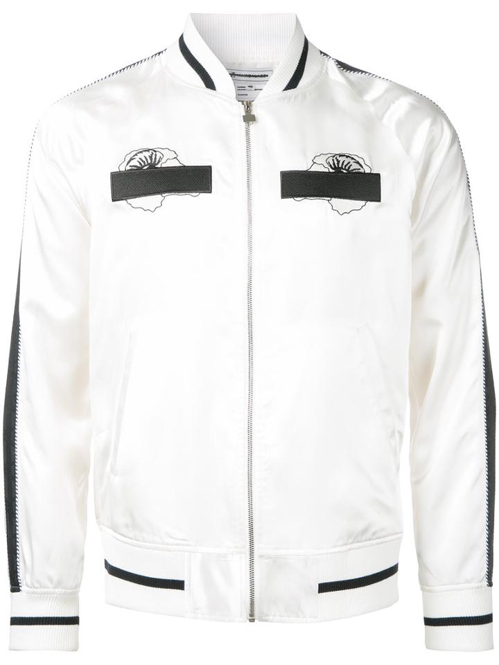 Anrealage - Embroidery Sheep Ska Bomber Jacket - Men - Acetate/cupro - 44, White, Acetate/cupro