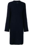 Maison Margiela Ribbed Detail Jumper Dress - Blue