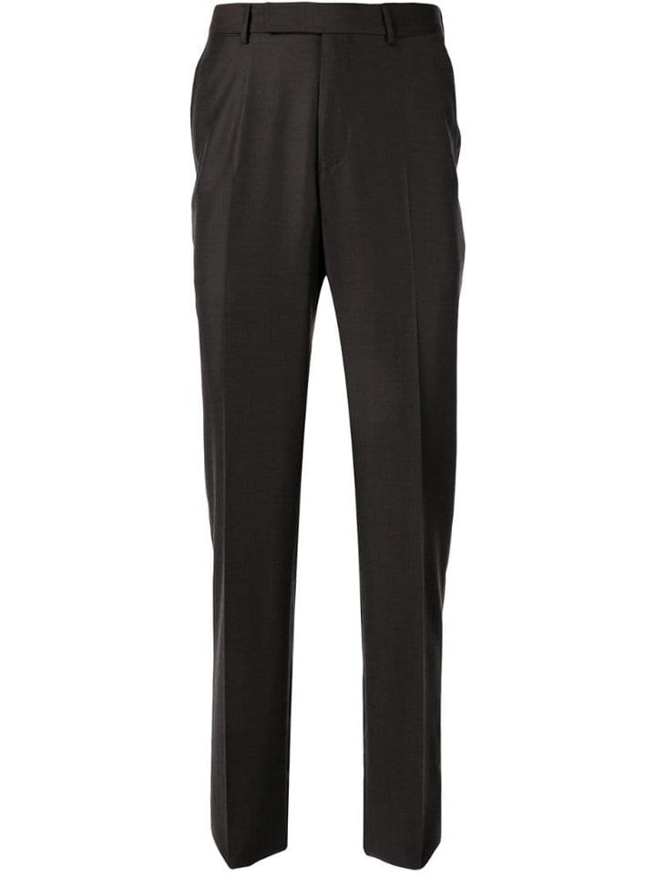 Ermenegildo Zegna Wool Tailored Trousers - Brown