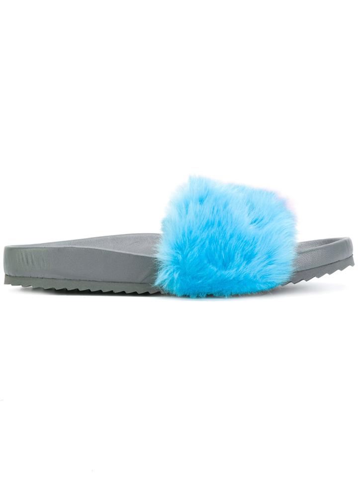 Mira Mikati Faux Fur Slides - Multicolour