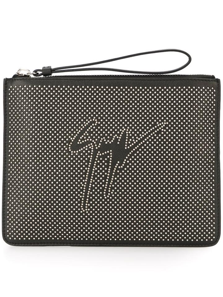 Giuseppe Zanotti Design 'margery' Clutch, Women's, Black, Calf Leather/metal