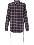 Amiri Lace Detail Plaid Shirt, Men's, Size: Small, Black, Cotton/polyester
