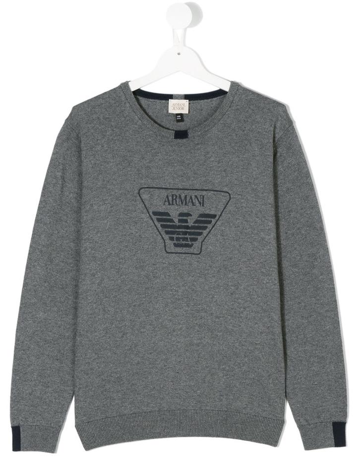 Armani Junior - Classic Logo Pullover - Kids - Cotton/wool - 16 Yrs, Grey