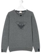 Armani Junior - Classic Logo Pullover - Kids - Cotton/wool - 16 Yrs, Grey