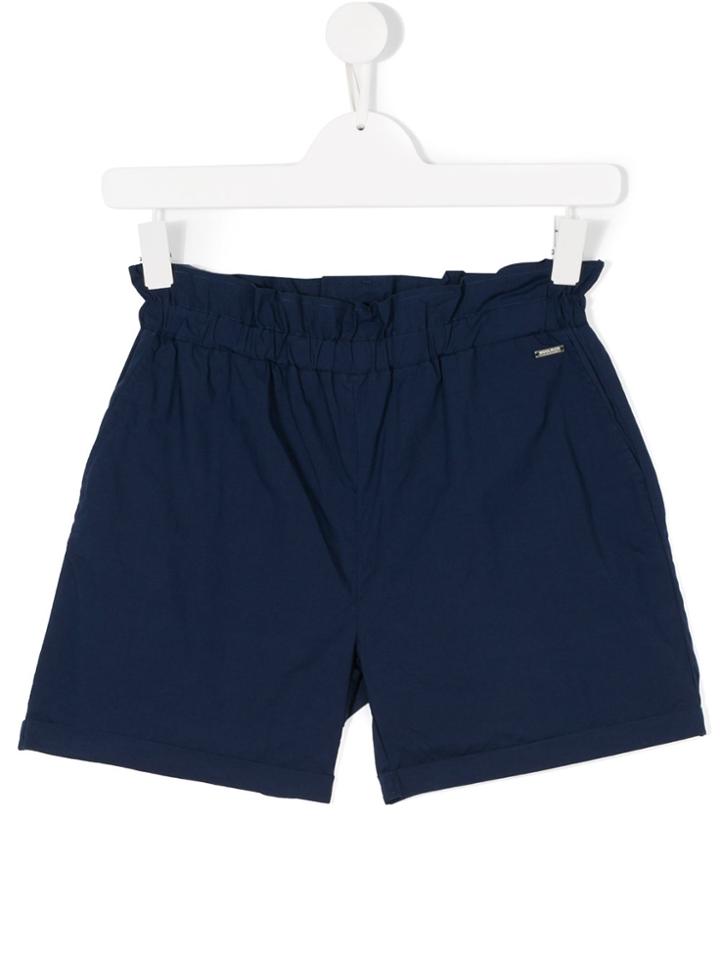 Woolrich Kids Paper Bag Waist Shorts - Blue