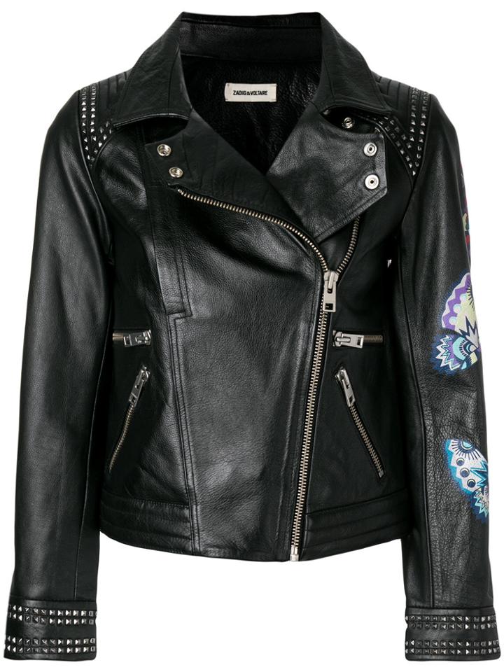 Zadig & Voltaire Print Biker Jacket - Black