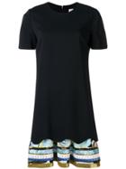 Emilio Pucci Embroidered Hem T-shirt Dress - Black