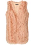 Twin-set Feathers Sleeveless Jacket - Nude & Neutrals