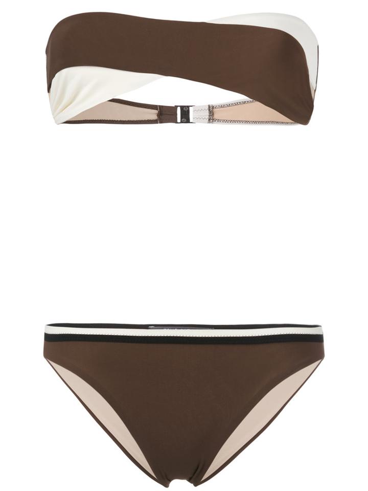 Zeus+dione - Nisyros Bikini - Women - Polyamide/spandex/elastane - 36, Brown, Polyamide/spandex/elastane