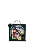 Olympia Le-tan Basquiat Face Embroidered Tote Bag - Black