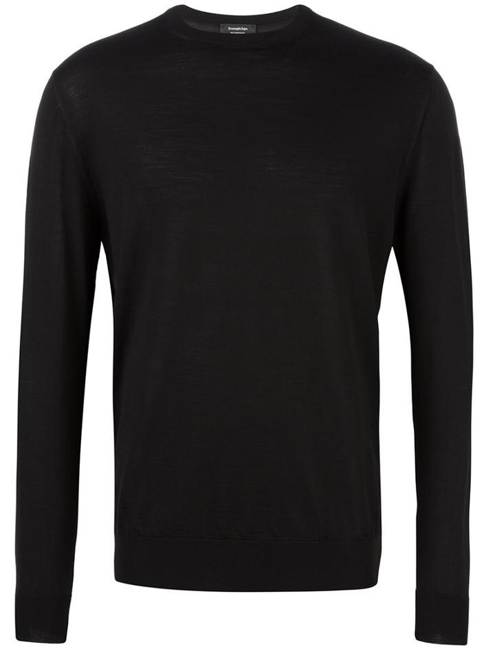 Ermenegildo Zegna Lightweight Crew Neck Sweater, Men's, Size: 54, Brown, Wool