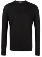 Ermenegildo Zegna Lightweight Crew Neck Sweater, Men's, Size: 54, Brown, Wool