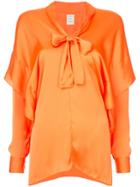 Maison Rabih Kayrouz Pussy Bow Layered Blouse - Orange