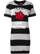 Love Moschino Striped T-shirt Dress - Grey