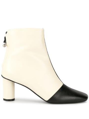 Salondeju Colour-block Ankle Boots - White