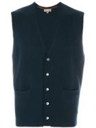 N.peal The Chelsea Milano Cashmere Waistcoat - Blue