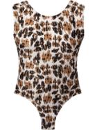 Brigitte Open Back Printed Bodysuit, Women's, Size: Medium, Brown, Polyamide