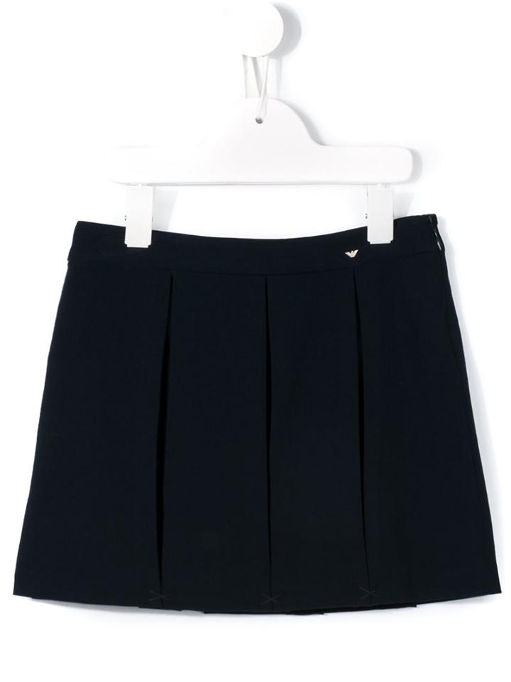 Armani Junior Pleated Skirt, Girl's, Size: 8 Yrs, Blue