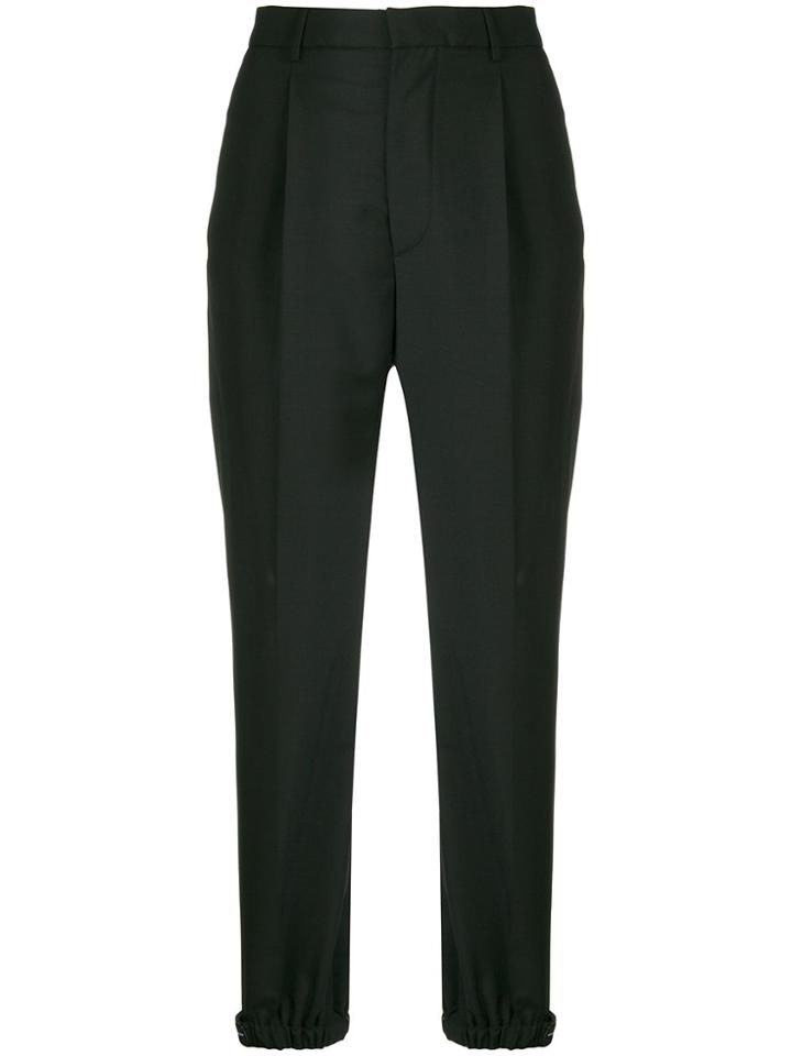 Prada High Waist Tapered Trousers - Black