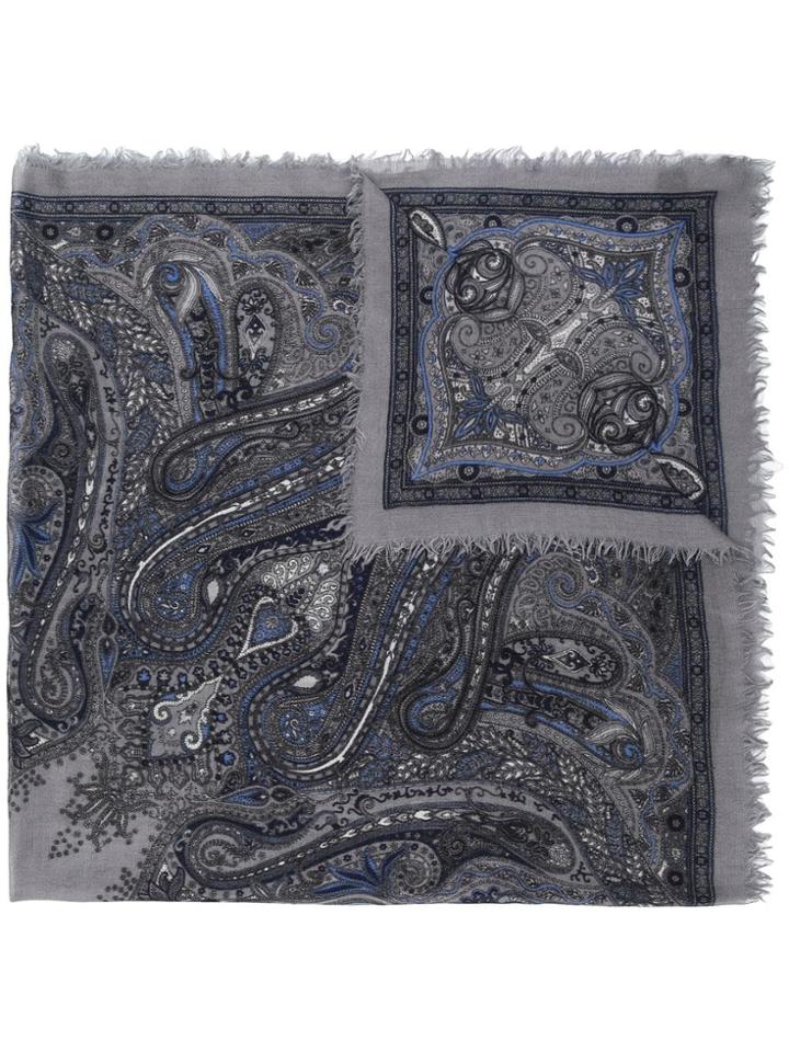 Zanone Paisley Scarf - Grey
