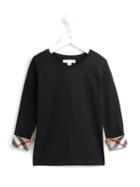 Burberry Kids House Check Cuffs Top, Girl's, Size: 10 Yrs, Black