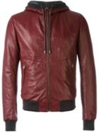 Dolce & Gabbana Leather Hooded Jacket, Men's, Size: 52, Pink/purple, Lamb Skin/viscose/acetate/cotton