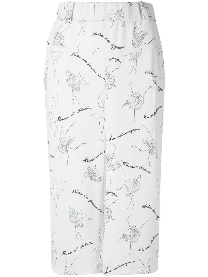 Olympiah - Midi Printed Skirt - Women - Polyester/spandex/elastane - 42, White, Polyester/spandex/elastane