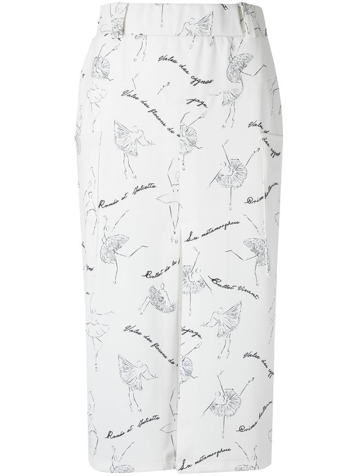 Olympiah - Midi Printed Skirt - Women - Polyester/spandex/elastane - 42, White, Polyester/spandex/elastane